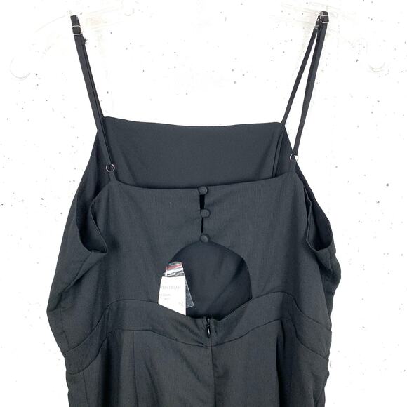 4Sienna Womens Spaghetti Strap Jumpsuit Back Buttons Cutout Black Size Large - Picture 9 of 15